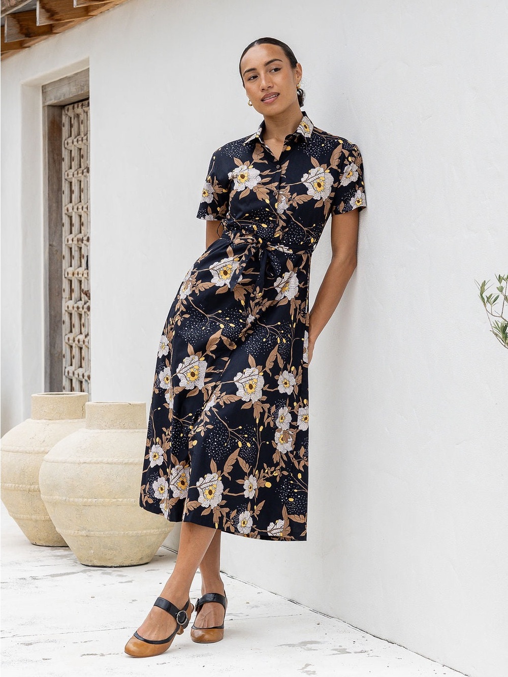 Karma East Chelsea Camellia Print Midi Dress